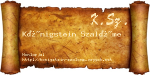 Königstein Szalóme névjegykártya
